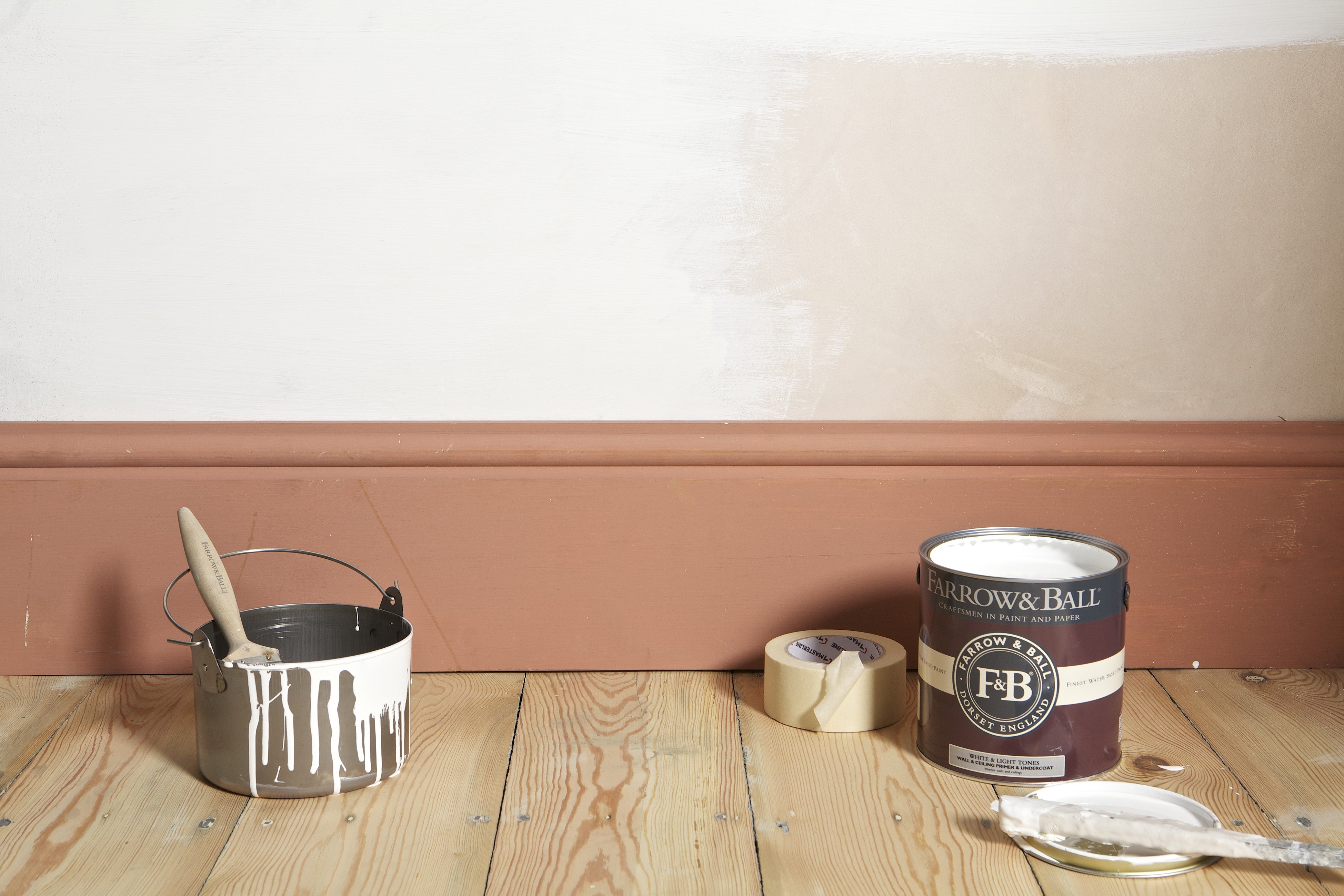 Avant après peinture mur Farrow and Ball